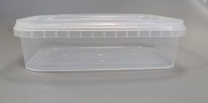 Pojemnik przezroczysty prostokątny 750ml + przezroczyste wieko 182x117 