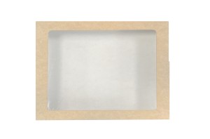 Pojemnik papierowy brązowy sushi [25/op] 15x26x4 1450ml z okienkiem 