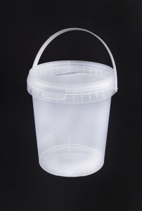 Pojemnik przezroczysty okrągły 670ml+przezroczyste wieko 115mm z rączką
