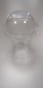Pojemnik przezroczysty okrągły z wypukłym wiekiem 470ml  [100/op]